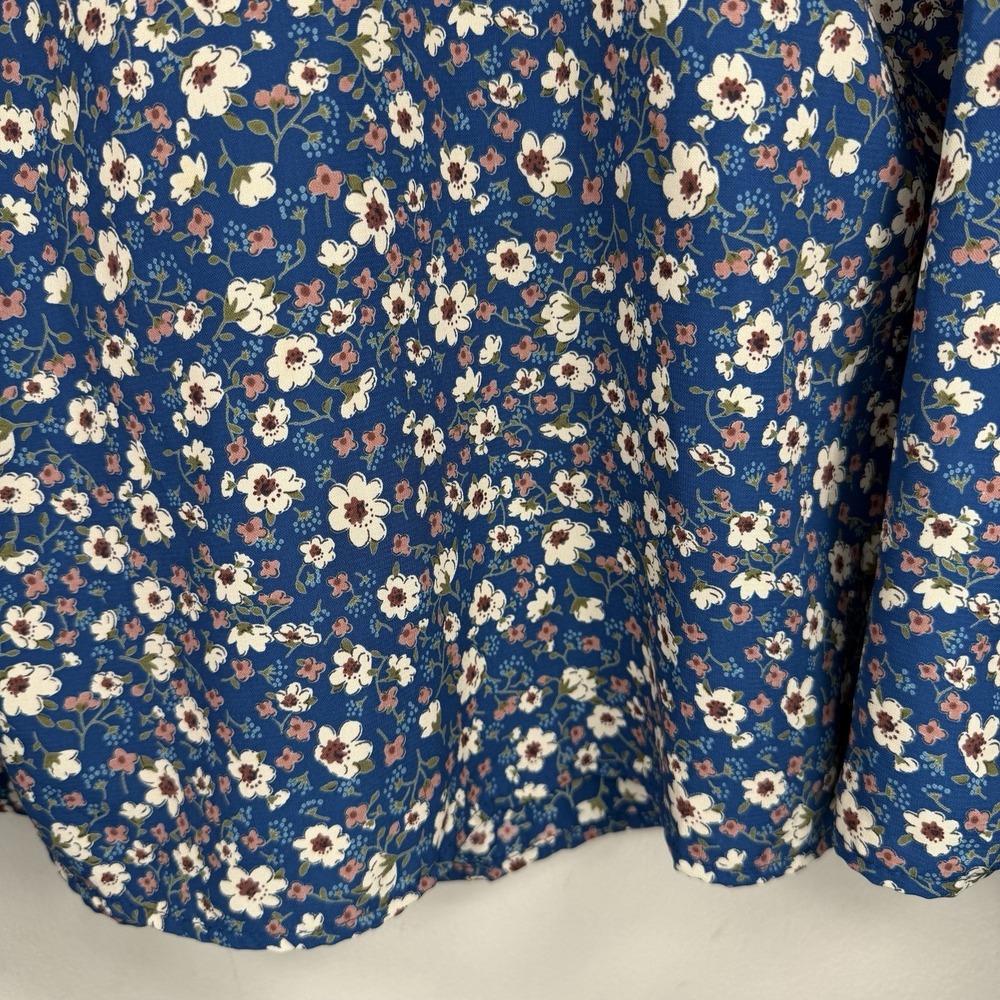 Floral Sleeveless 2X Blue Floral‎ Blouse Tank Top Womens Cottagecore Peasant - Picture 4 of 11